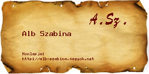 Alb Szabina névjegykártya