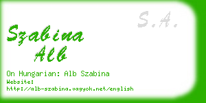 szabina alb business card